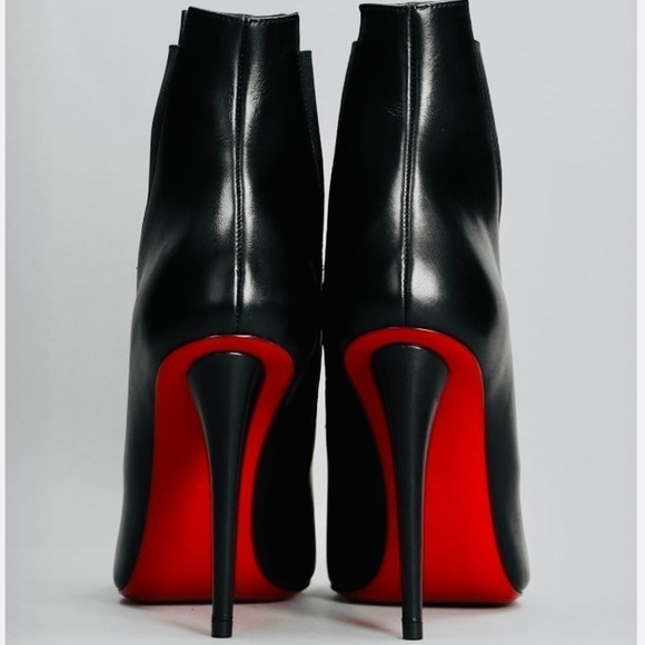 CHRISTIAN Louboutin Astribootie. 100mm. Black calf leather. EU37, 100% authentic - Picture 9 of 10